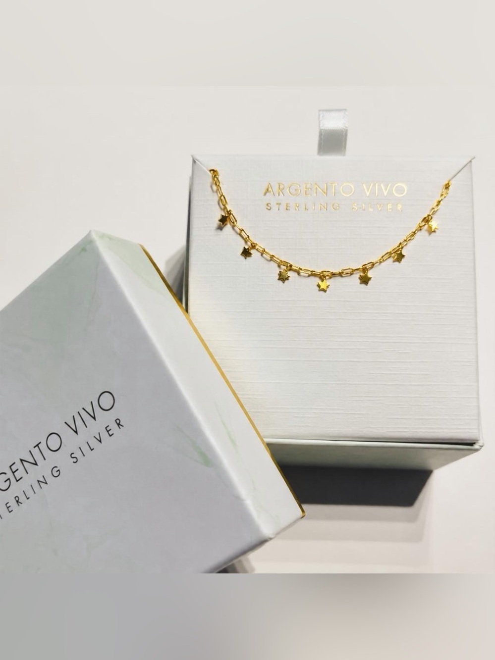 ARGENTO VIVO Gold Plated Star Charm Paper Clip Necklace